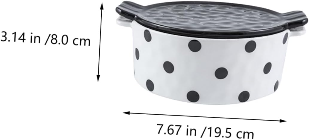 STOBAZA Heat Resistant Ceramic Baking Bowl Lid Cheese Serving Bowl for Soup Desserts and Salads Smooth Surface Easy to Clean Multipurpose Kitchen Essential