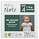Eco by Naty Babywindeln — Umweltfreundliche Windeln auf pflanzlicher Basis, ideal für empfindliche Babyhaut und helfen, Verlust zu verhindern (Größe 4, 156 Einheiten)