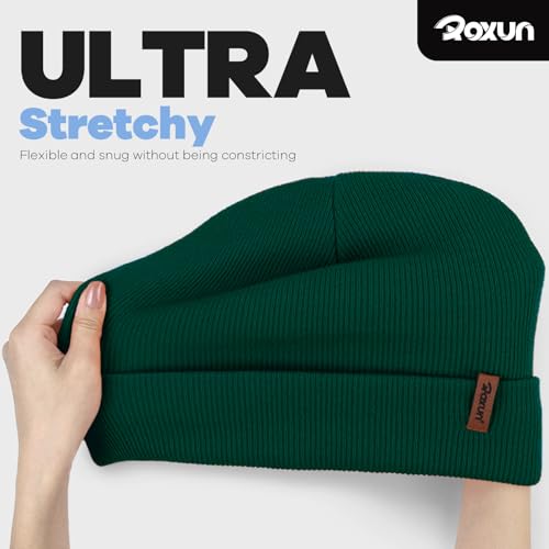Image of ROXUN Beanie for Men /Women Winter Hat Soft Warm Unisex Skull Stocking Cap | cuffed beanie,stretch-knit fit ,suits daily wear,hiking, skiing cycling