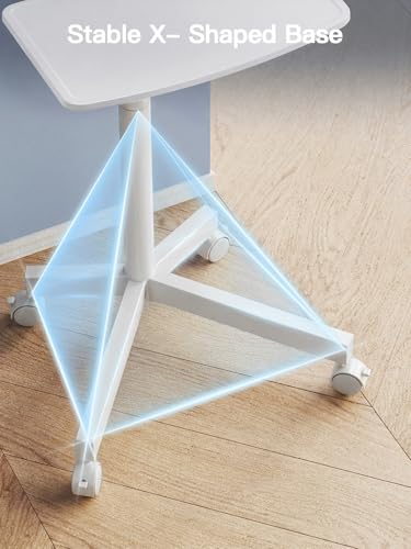 Image of PERLESMITH Rolling White TV Stand for 23-65 Inch TVs up to 99 lbs, Portable TV Stand on Wheels with Height Adjustable Shelf, Outdoor Mobile White TV Cart for Bedroom, Max VESA 400x400mm, PSTVMC04W