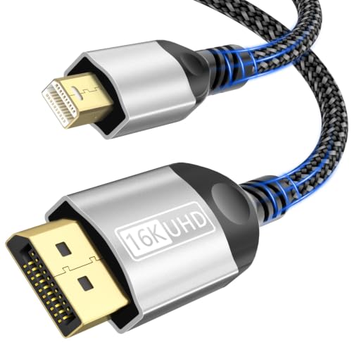 Cuszwee Mini DisplayPort auf DisplayPort Kabel 2.1,2M,Mini DP auf DP Kabel
