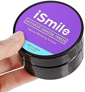 iSmile Activated Charcoal Natural Teeth Whitening Powder [FREE Bamboo Toothbrush] Coconut Charcoal 30g