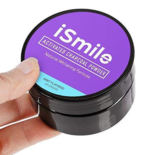 iSmile Activated Charcoal Natural Teeth Whitening Powder [FREE Bamboo Toothbrush] Coconut Charcoal 30g