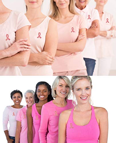 image for MEUUT 50 Pack Breast Cancer Awareness Lapel Pins Pink Hope Ribbon Broo