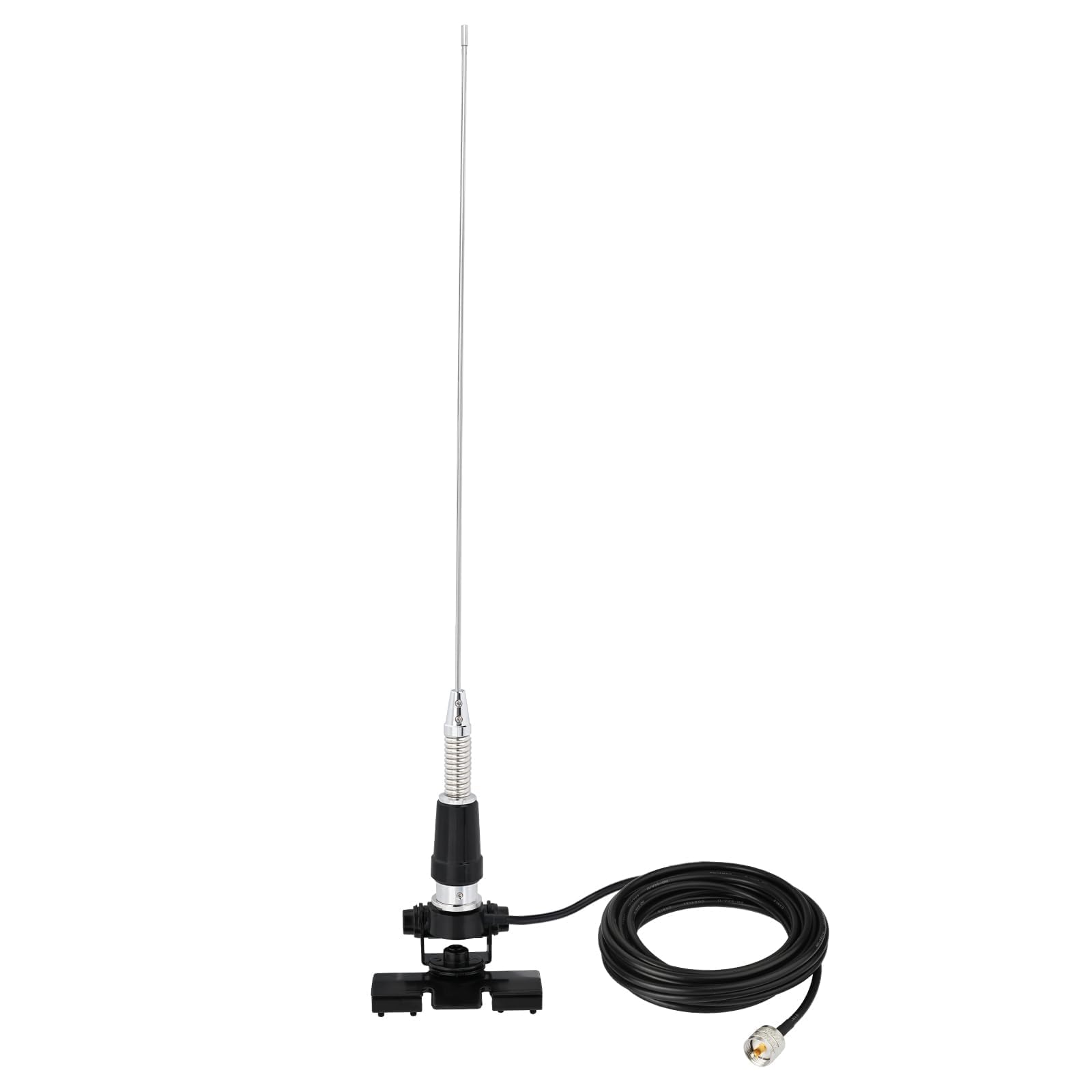 Bingfu Antenne Radio VHF Veicolare 136-174 MHz Fissa PL259 50 cm | con Molla di Ammortizzamento, Supporto a Staffa, Cavo 5 m, per Camion Camper, Radio Mobile, Radioamatore, VHF Marino