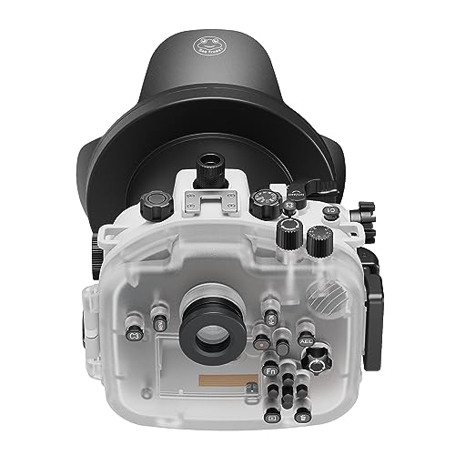 Image of Professional Waterproof Camera Housing Case Compatible with Sony A7iii A7riii, 40M /130FT Depth Underwater Protection (White, Dome Port)