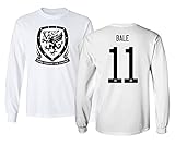Flaura European Soccer 2020 Wales #11 Gareth Bale Jersey Style Unisex Long Sleeve T-Shirt (White, Medium)