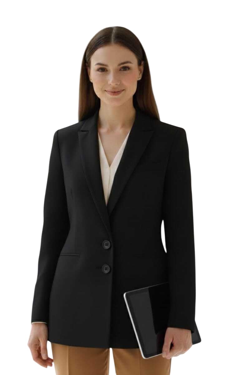cadmon Women Cotton Blend Solid Single Breasted Blazer with Notched Lapel | Full Sleeves, Button Closure, Regular Fit Formal Blazer for Womens & Girls | Lightweight & Breathable Fabric (Black)_45-picture-32