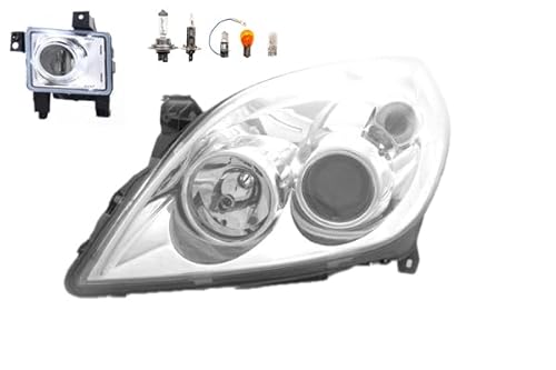 Johns, faro halógeno delantero compatible con Opel Vectra C 08/2005 - H7 H1 izquierdo conductor + faro antiniebla + bombillas