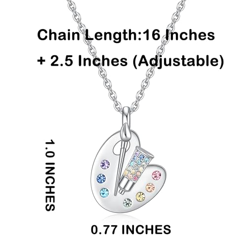 Gifts for Artist Painter-Artist Painter Necklace Jewelry-Christmas Valentine's Day Back to School Gifts for Art Lover