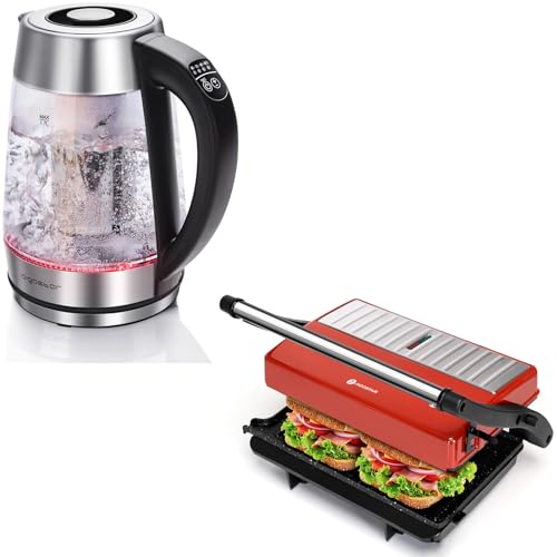 Hervidor eléctrico con control de temperatura y prensa Panini 1000W miniatura 1