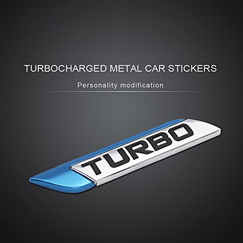 Nawpheki Blue 3D Turbo Decal Emblem Letter Emblem Decal For Car Side Fender Rear Trunk Emblem Badge Chrome Decal Sticker For All Car Models #TOP1