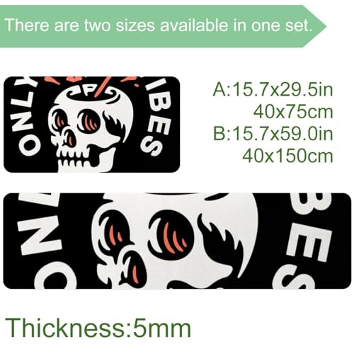Alfombrillas de cocina de calavera de coco, pack de 2 alfombras absorbentes 4