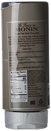Monin - Sugar Free Dark Chocolate Sauce, Velvety And Rich, Great For Desserts, Coffee, And Snacks, Gluten-Free (12 Ounce) #TOP1