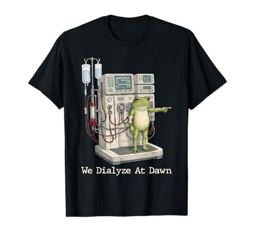 We Dialyze At Dawn Frog Dialysis Nurse Dialysis Technician T-Shirt