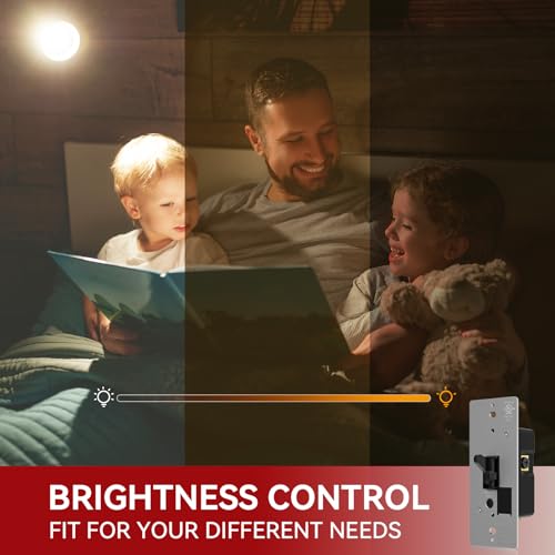 Image of AIDA Toggle Slide Dimmer Switch for Dimmable LED Light /CFL /Incandescent 600 Watt max, Single-Pole or 3-Way, Rocker On /Off Wall Switch with Dimmer Slider, Wall Plate NOT Included, UL, Black, 1 Pack