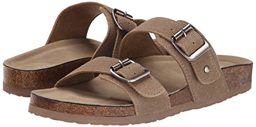 Madden Girl Women's Brando Flat Sandal, Taupe Fabric, 7.5