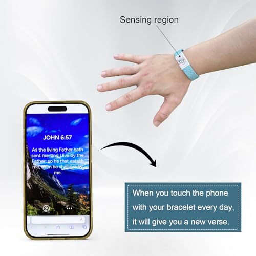 Daily Bible Verse Bracelet, NFC Wristband with Inspirational Christian Scripture, Christian Gifts for Women Men(Purple)2