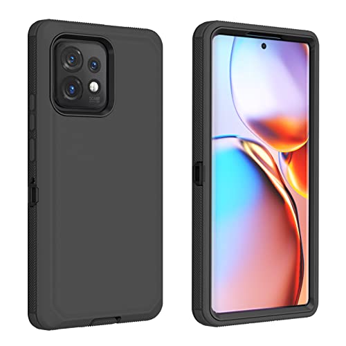 for Motorola Edge Plus 2023 Case/Moto Edge+ 2023, Defender Case Heavy Duty Shockproof Dustproof 3 in 1 Rugged Protective Phone Cover (Black)
