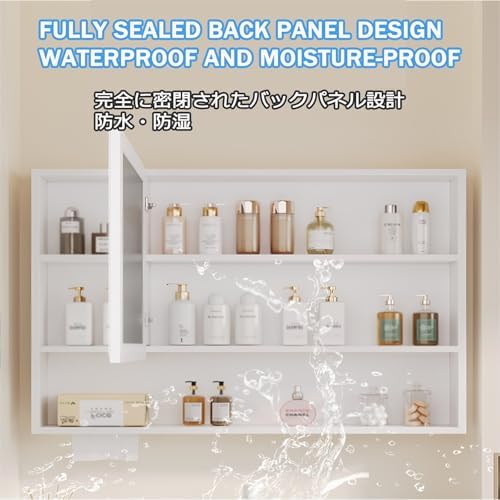 Wall-Mounted Bathroom Cabinet with Mirror, Aluminum Alloy, One-Button Defog, Multi-Scene Use, 100x68cm (39.4x26.7in) - Stylish Storage Solution for Modern Bathrooms