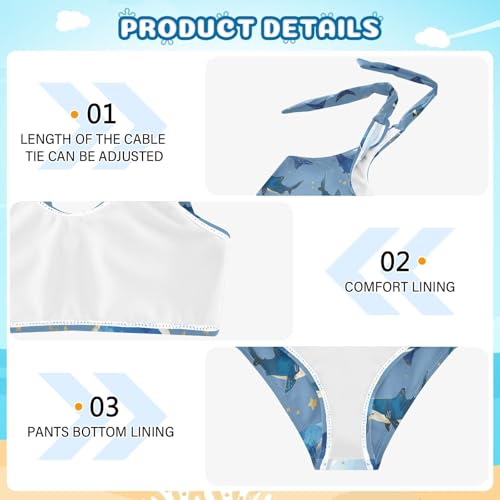 Image of Boccsty Cute Crab Red Blue Girls Swimsuits Kids Bikini Sets 2 Pcs Bathing Suit for 3T