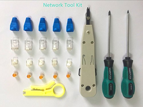 Gaobige Network Tool Kit For Cat5 Cat5E Cat6, 11 In 1 Portable Ethernet Cable Crimper Kit With A Ethernet Crimping Tool, 8P8C 6P6C Connectors Rj45 Rj11 Cat5 Cat6 Cable Tester, Punch Down Tool #TOP5