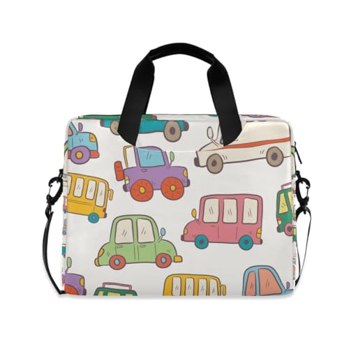 MiaoLD パソコンケース PCケース 車柄 バス 消防車 おもしろ かわいい ホワイト ノートPCインナーケース 15.6インチ A4対応 耐衝撃 超強保護 ノートパソコンバッグ ビジネスバッグ レディース メンズ 通勤 通学 出張 手揚げ ショルダー