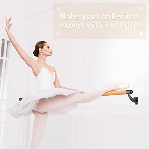 Seleware Wall Mount Traditional Ballet Barre System Wood Ballet Bar Heavy Duty Danch Bar For Home Barre Movements Body Stretch, Practice Your Foot Positions 1.5 Inch Dia 3-10Ft Long #TOP5