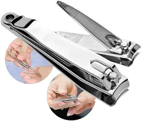 Kit 2 Cortadores de Unha em Aço Inox para Mãos e Pés - Cortador de Unha Grande e Pequeno, Resistente, Afiado, Portátil - Amel