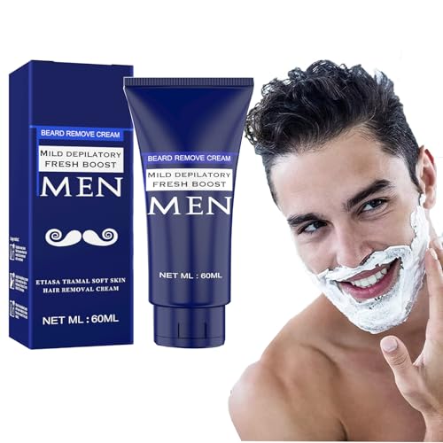 Men's Face and Body Hair Removal Depilatory Cream - Permanent Painless Flawless Beard Shaving Solution (1)