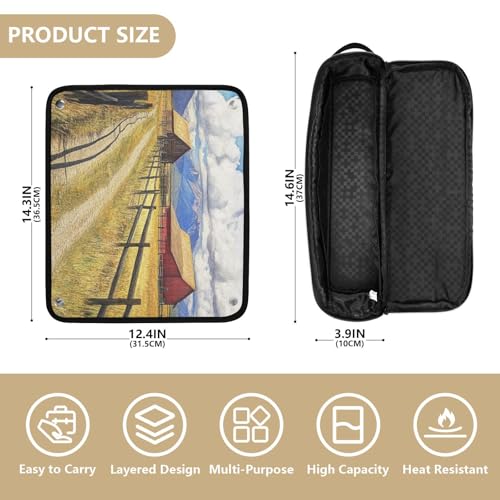 Bolsa organizadora para herramientas de cabello para mujeres con tapete resistente al calor y gran capacidad para planchas y rizadores miniatura 4