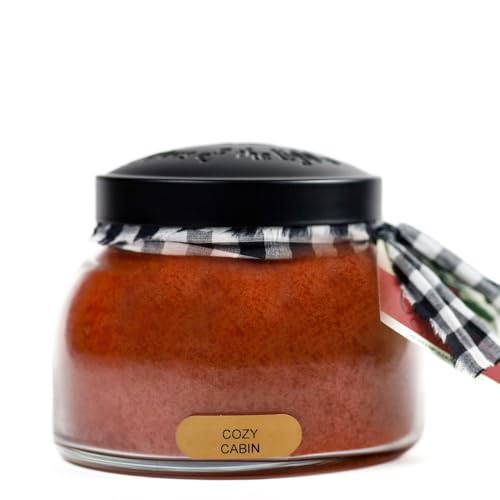 A Cheerful Giver - Cozy Cabin Mama Scented Glass Jar Candle (22oz) with Lid & True to Life Fragrance Made in USA