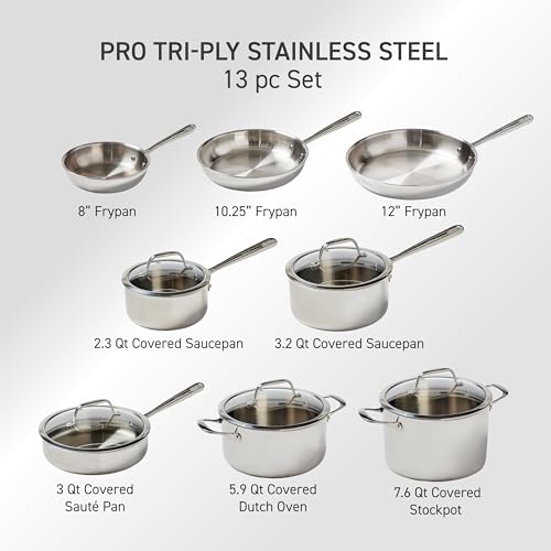 T-fal-Pro-Tri-Ply-Stainless-Steel-Cookware-Set-13-Piece-Induction-Compatible-Oven-Safe-500F-Lids-350F-Fast-Even-Heat-Professional-Quality-Durability-Pots-and-Pans-Set-Dishwasher-Safe-Silver