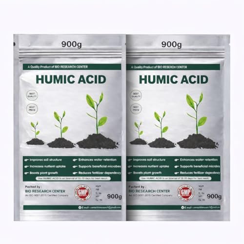 Image of POTASSIUM HUMATE 98% PURE GRADE MANURE 900g x2 SHINY FLAKES