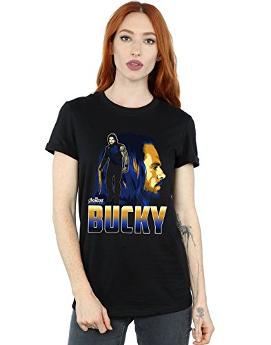 Marvel Women's Avengers Infinity War Bucky Character Boyfriend Fit T-Shirt Black Medium