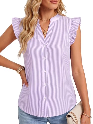 Image of Women's Dressy Striped V Neck Blouse