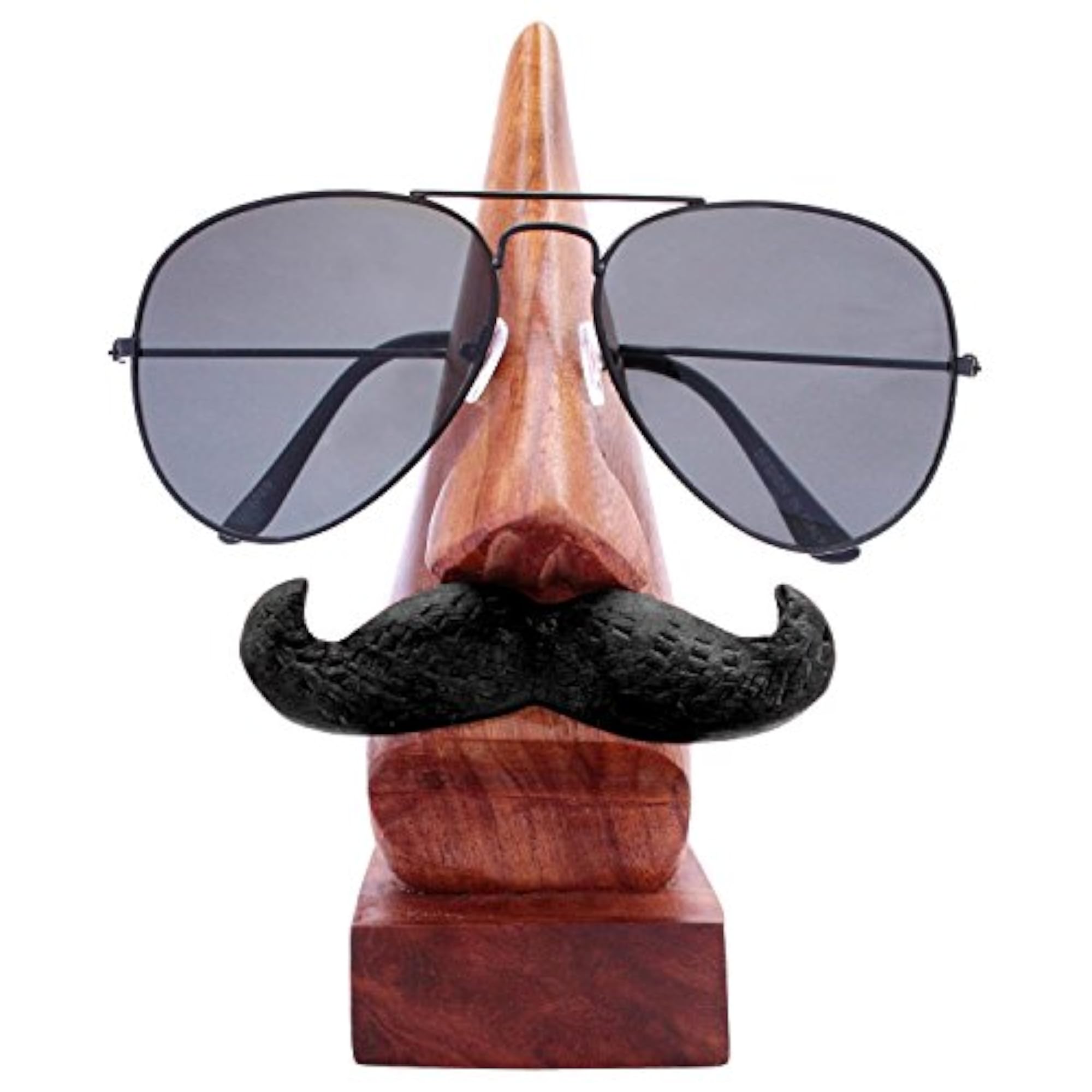Wooden Nose Shape Eyeglasses Organizer Stand