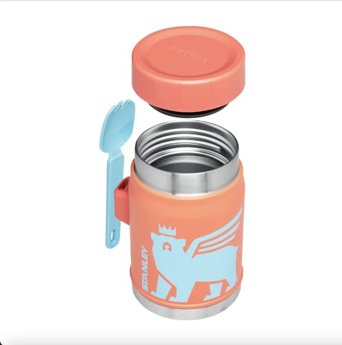 Stanley - Pote térmico, frasco para almoço e pequeno-almoço em aço inoxidável térmico e isolado para crianças, para alimentos quentes ou frios, com espátula, 414 ml, Grapefruit