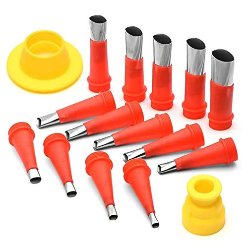Caulking Nozzles for Sausage Caulking Guns and Hard Glue Guns Reusable Caulking Nozzle Applicator Durable Stainless Steel Caulking Nozzles (14-Pack)
