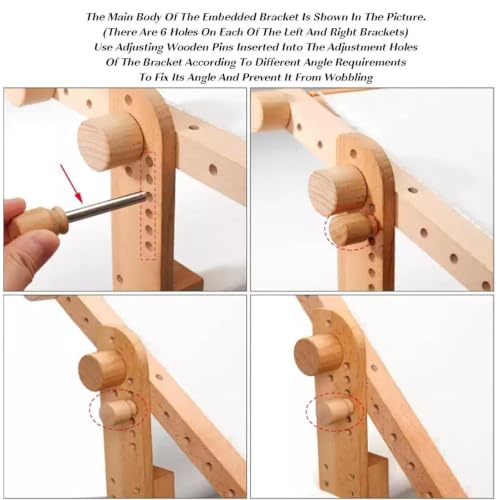 Soporte bastidor bordado ajustable de madera y marco para acolchado manual 5