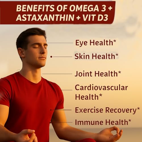 Image of Omega 3 Fish Oil 2000mg + Multivitamin Combo| Triple Strength Softgels with EPA & DHA + Astaxanthin & Vitamin D3 | Heart, Brain, Eye & Joint Health | Burpless | 60 Softgel each