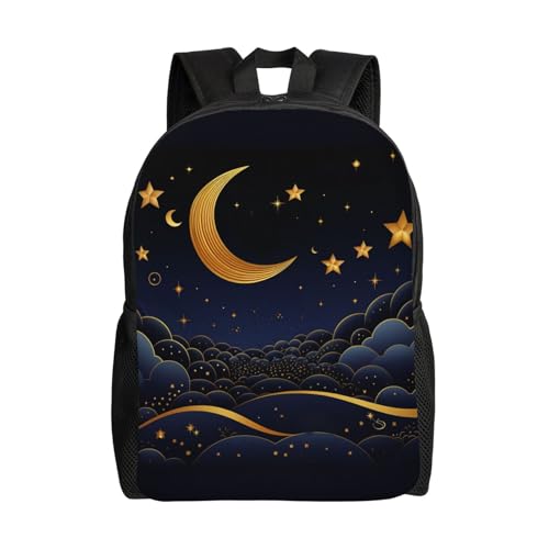 Mochila Unisex Estrellas y Luna Impermeable para Senderismo