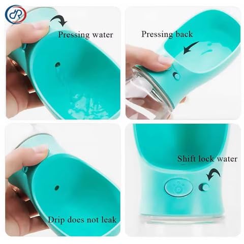 Portable Dog Water Bottle, Capacity, Leak-Proof Dispenser for Walking Travel, Hiking, Camping, Outdoor Use (Elegant white, 550ml) - Image 4