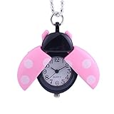 WUAI Pocket Watch for Kid Boys Girls,Novelty Creative Seven-Star Ladybug Analog Pendant Necklace Chain Pocket Watch