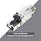FGB 10 Gbps RJ45 CAT7 Netzwerkstecker Lan Stecker LSA Geschirmt RJ45 Stecker Werkzeuglos für Verlegekabel 600MHz für Patchkabel Verlegekabel CAT7 CAT6A, 4 Stück