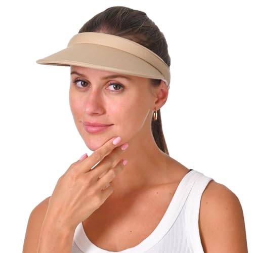 2 Pack Sun Visor Hats Women Men Clip On Wide Brim Visors Hat Outdoor Sports Golf Beach Travel Tennis Caps