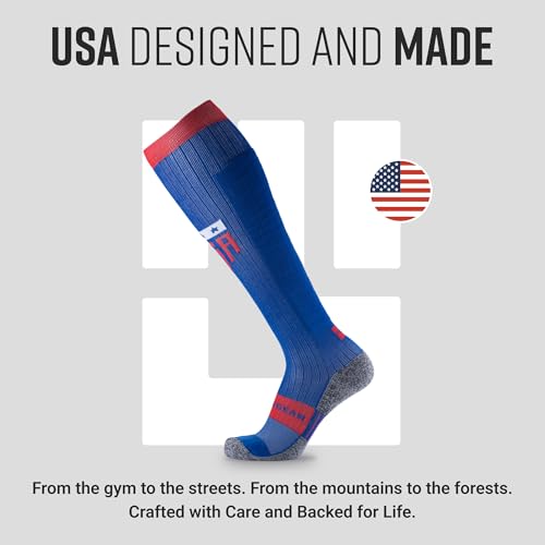 Image of MudGear Graduated Compression Socks, Durable, Sweat-Resistant OCR Performance Socks with Cushioned Footbed, Made in USA