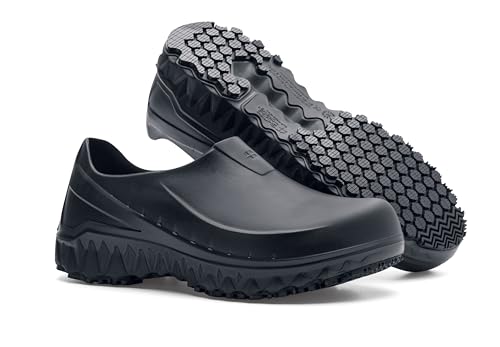 Shoes for Crews Bloodstone, Men's, Women's, Unisex Slip Resistant Food Service Work Clogs, Water Resistant, Black, Men's 5 / Women's 7