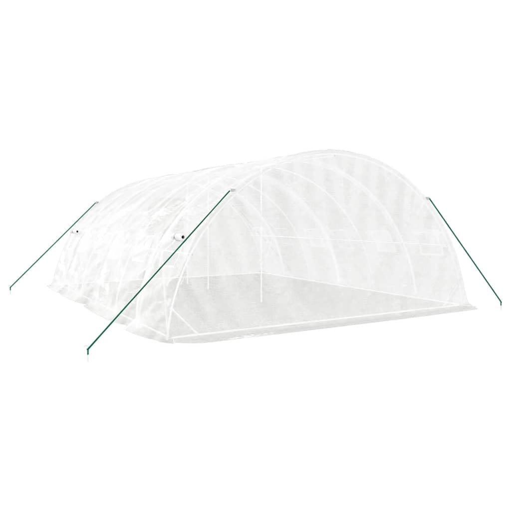 Serra con telaio in acciaio bianco 30 m² 6 x 5 x 2,3 m Tunnel da giardino