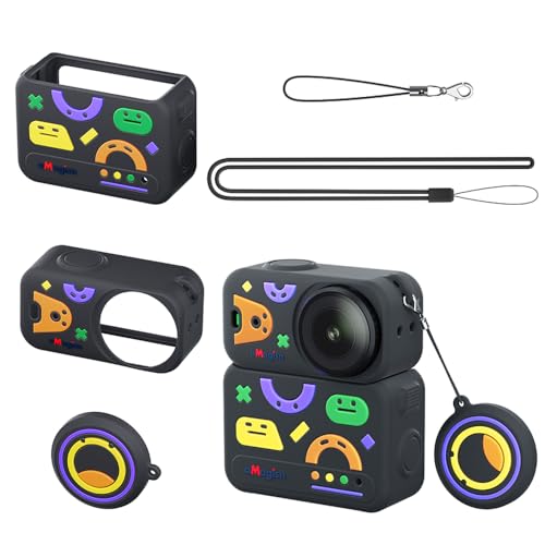 DJI Osmo Nano �Ή� �V���R���J�o�[ + �V���R�������Y�J�o�[ �X�g���b�v�t�� �t���J�o�[�ی�P�[�X �����ق����h�� �������ɂ��� ���􂢉\ �E���ȒP (�u���b�N)